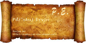 Páskuj Ervin névjegykártya