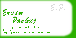 ervin paskuj business card