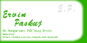 ervin paskuj business card